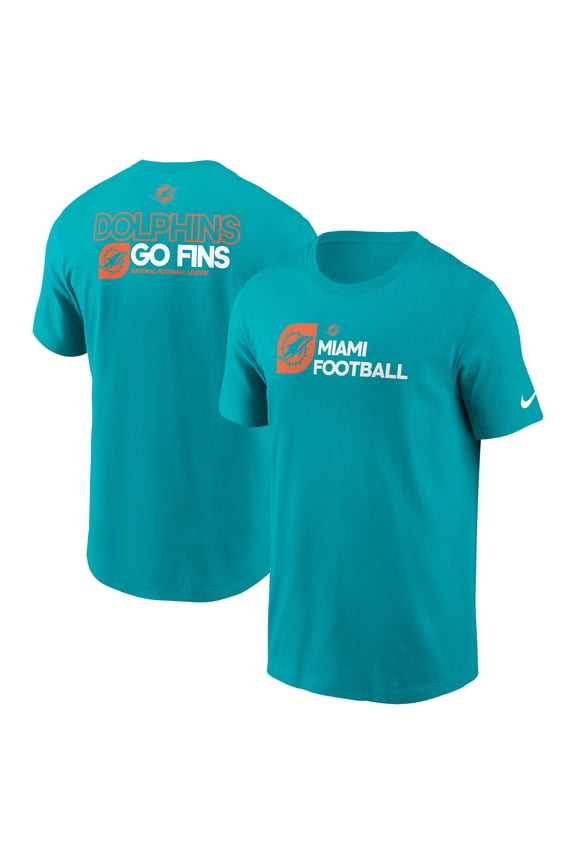 Men's Nike Aqua Miami Dolphins Outline T-Shirt