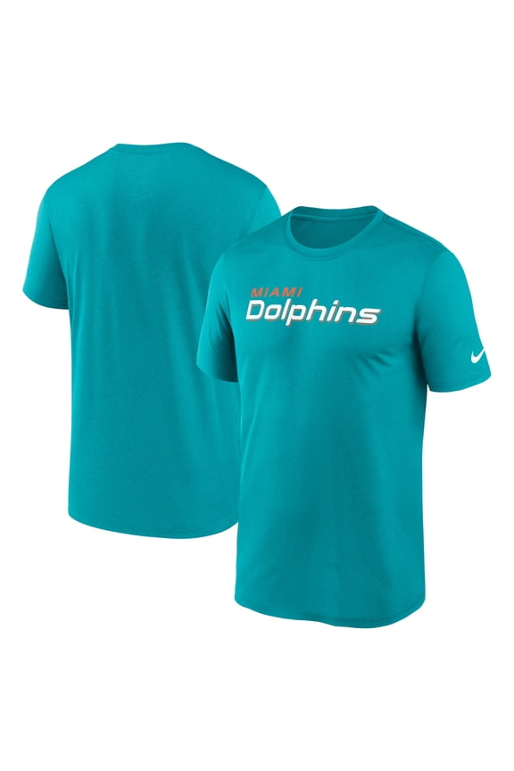 Men's Nike Aqua Miami Dolphins Primetime Legend Wordmark Performance T-Shirt
