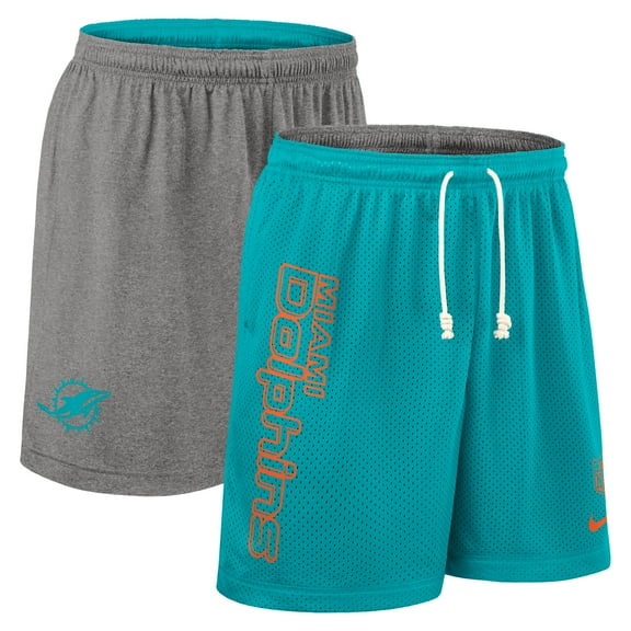 Men's Nike Aqua Miami Dolphins Sideline Reversible Dri-FIT Shorts