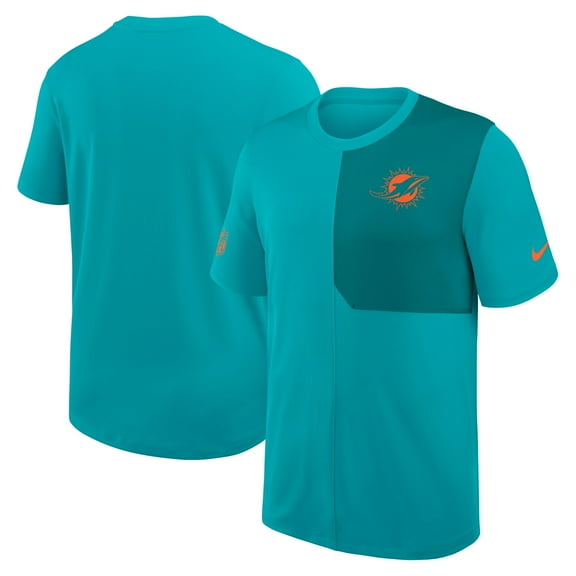 Men's Nike Aqua Miami Dolphins Sideline UV Dri-Fit Coach Shirt
