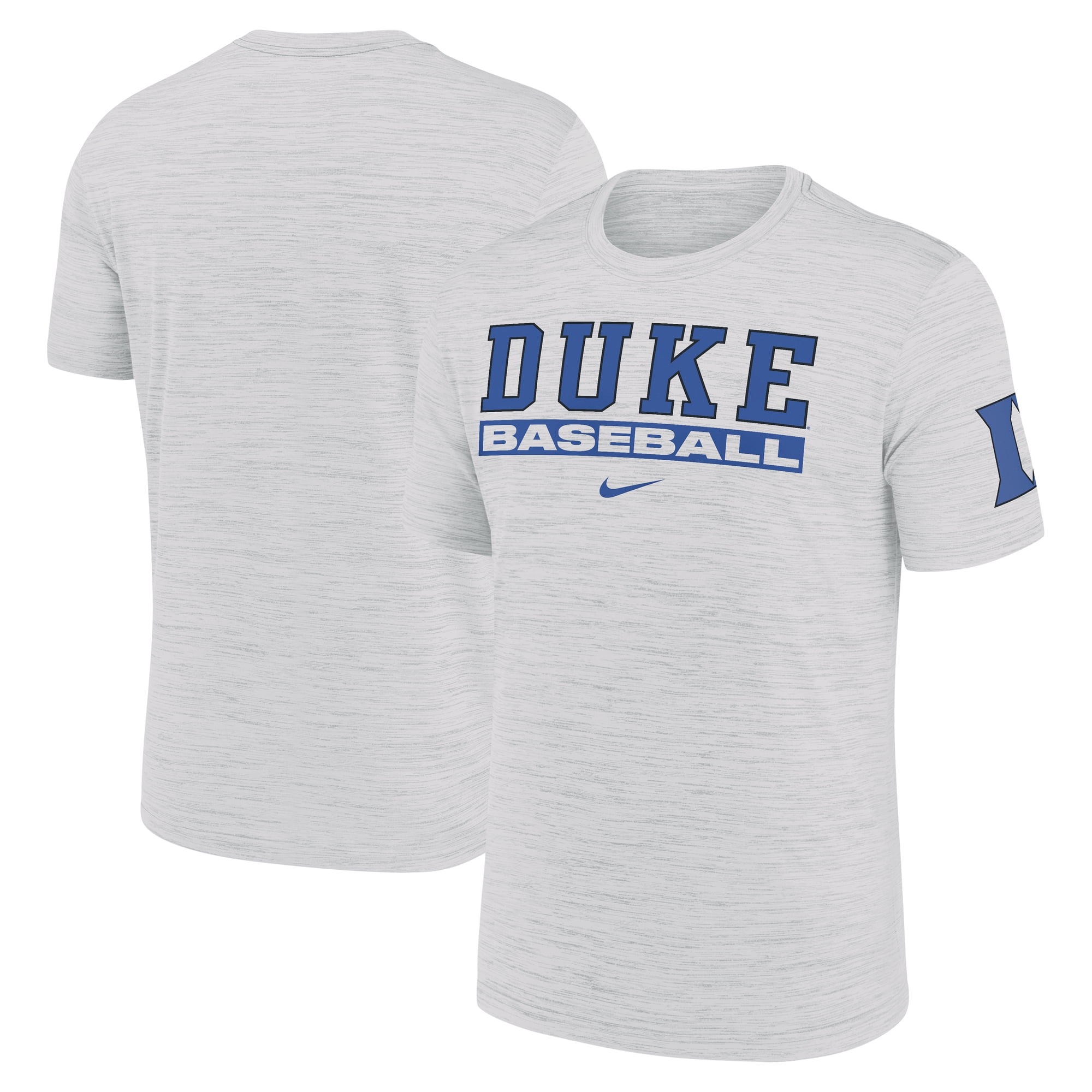 Men's Nike Ash Duke Blue Devils Velocity Baseball Wordmark Stack ...