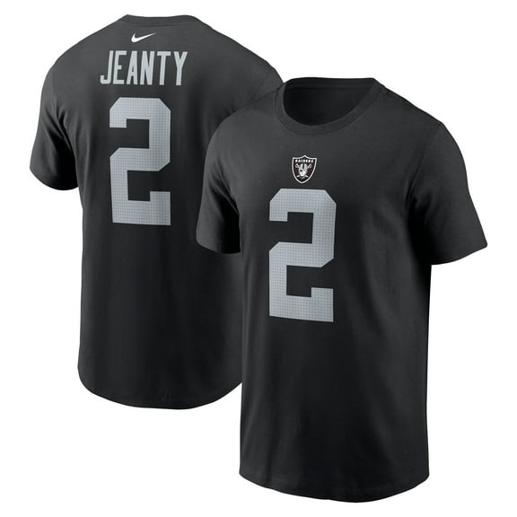 Men's Nike Ashton Jeanty Black Las Vegas Raiders Name & Number T-Shirt