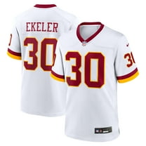 Men's Nike Austin Ekeler White Washington Commanders Game Super Bowl Era Jersey