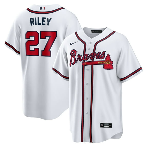 Men's Nike Austin Riley White Atlanta Braves Home Replica Player Jersey