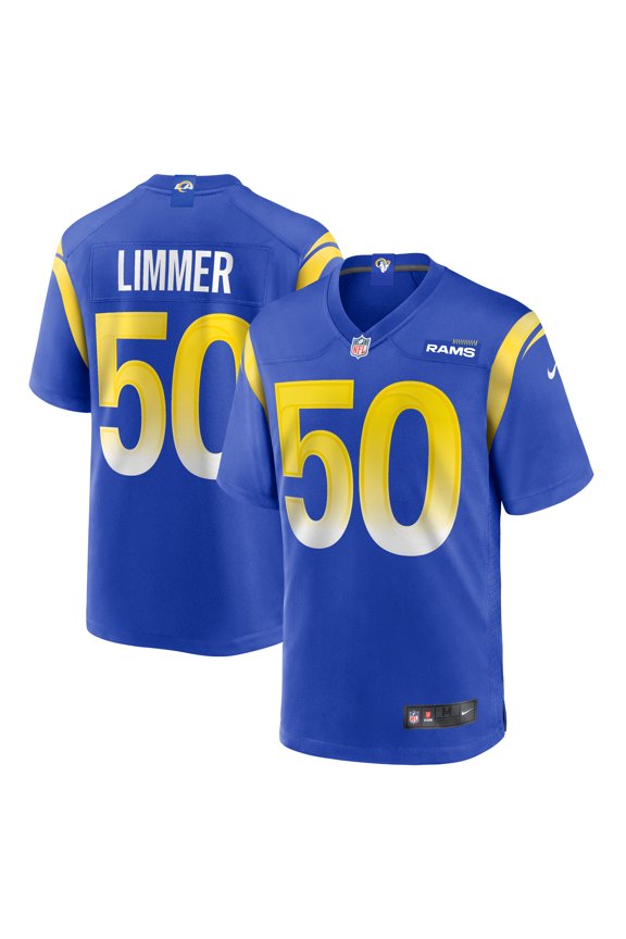 Men's Nike Beaux Limmer Royal Los Angeles Rams Team Game Jersey