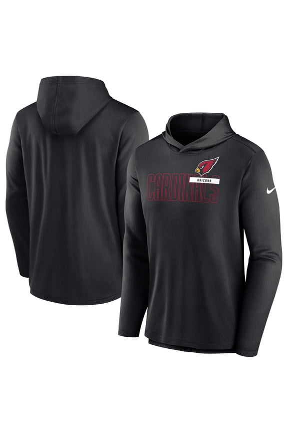 Men's Nike Black Arizona Cardinals Lightweight Performance Hooded Long Sleeve T-Shirt