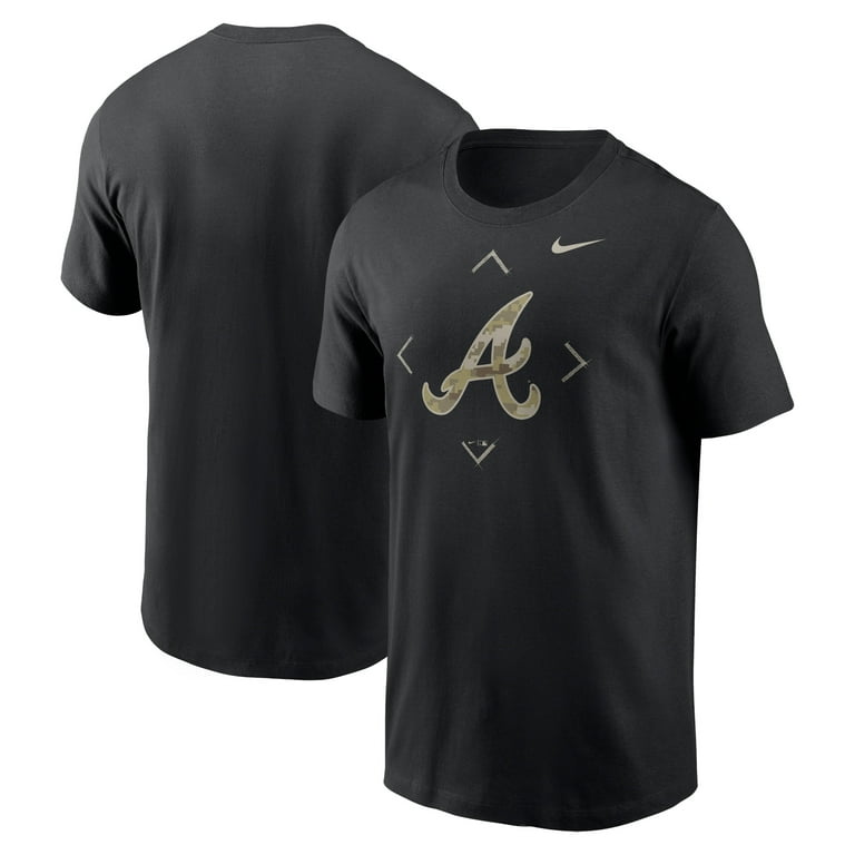 Men s Nike Black Atlanta Braves Camo Logo T Shirt Walmart