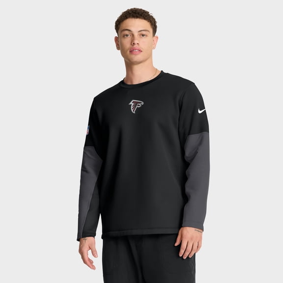 Men's Nike Black Atlanta Falcons Sideline Coach Therma-FIT Long Sleeve T-Shirt
