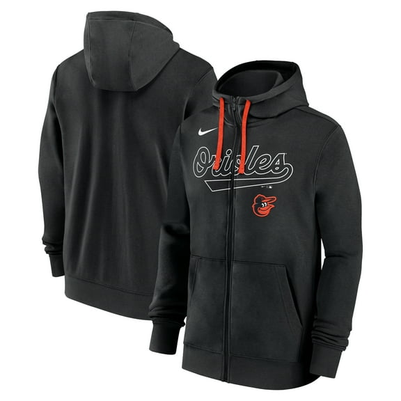 Men's Nike Black Baltimore Orioles Knockout Script Full-Zip Hoodie