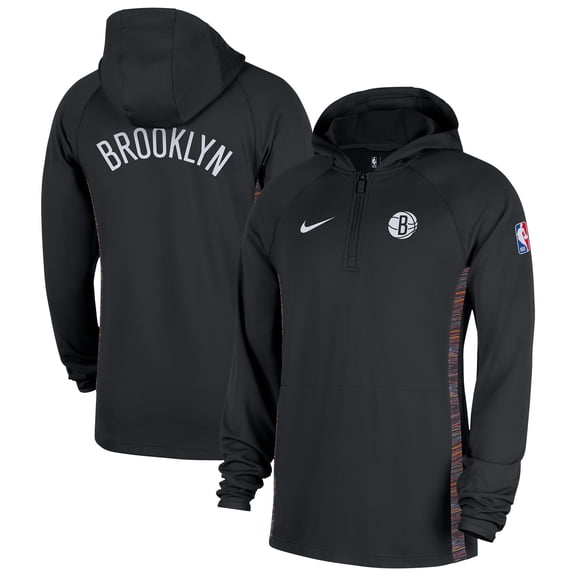 Men's Nike  Black Brooklyn Nets 2025/26 City Edition Remix Authentic On-Court Quarter-Zip Dri-FIT Hooded Jacket