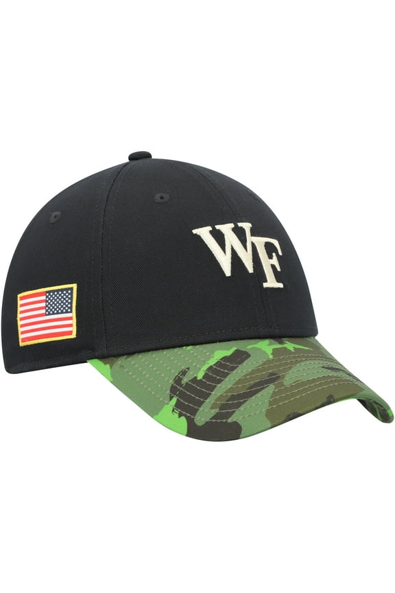 Men's Nike Black/Camo Wake Forest Demon Deacons Veterans Day 2Tone Legacy91 Adjustable Hat