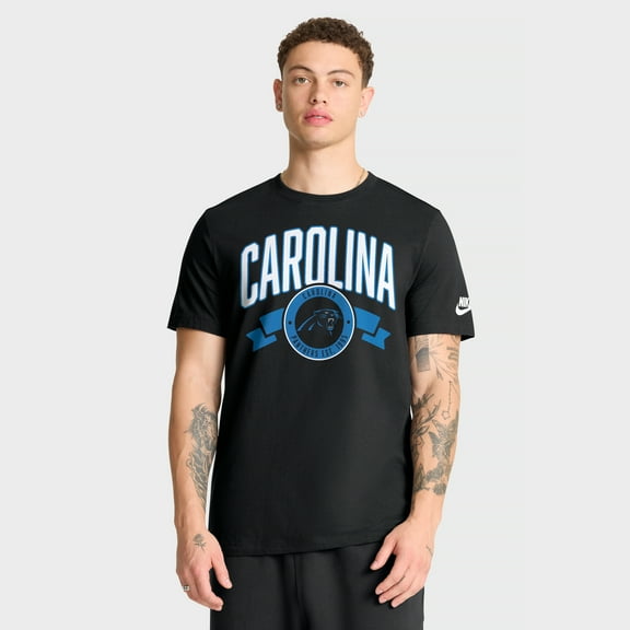 Men's Nike Black Carolina Panthers Rewind Front and Back Hit Essential T-Shirt