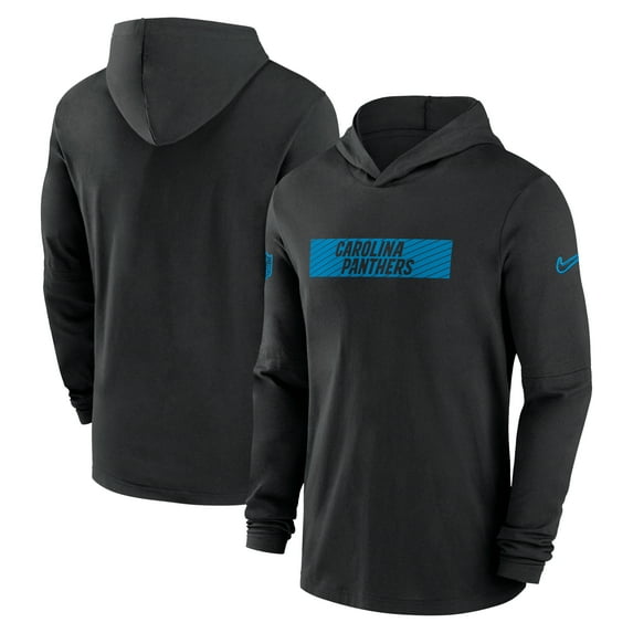 Men's Nike Black Carolina Panthers 2024/25 Sideline Performance Long Sleeve Hoodie T-Shirt
