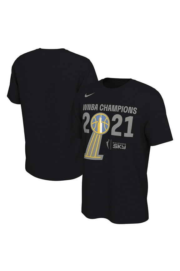 Men's Nike Black Chicago Sky 2021 WNBA Champions Trophy Banner T-Shirt