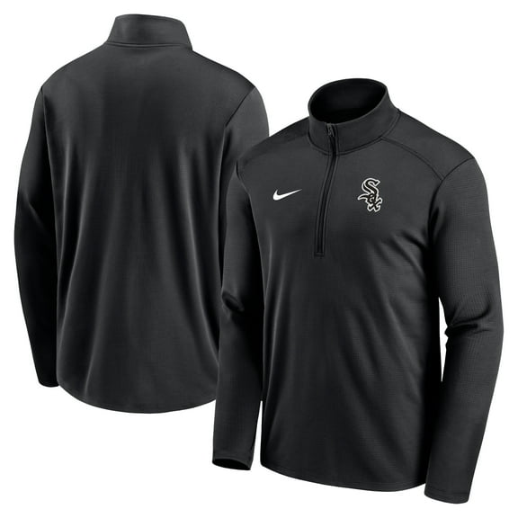 Men's Nike Black Chicago White Sox Agility Pacer Performance Half-Zip Top