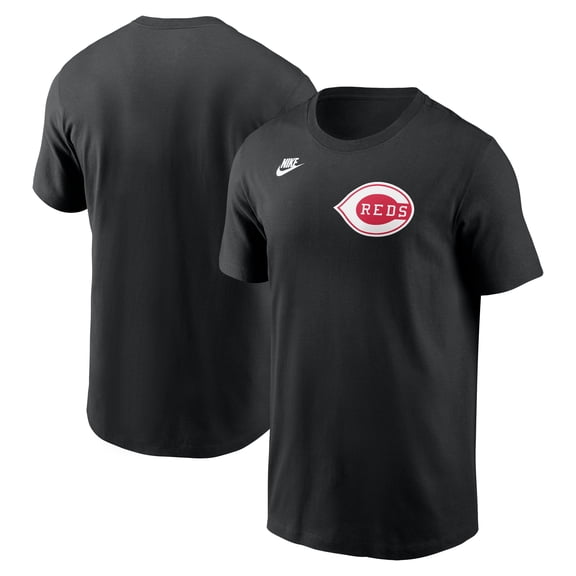 Men's Nike Black Cincinnati Reds Cooperstown Wordmark T-Shirt