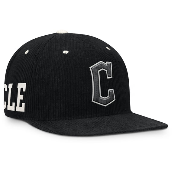 Men's Nike Black Cleveland Guardians Pro Corduroy Structured Snapback Hat