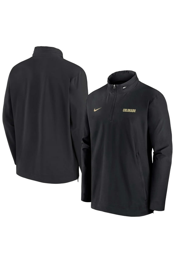 Men's Nike Black Colorado Buffaloes 2024 Sideline Coach Quarter-Zip Hoodie Jacket