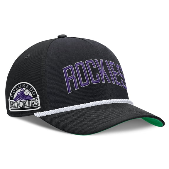 Men's Nike Black Colorado Rockies Cooperstown Collection Rise Adjustable Hat