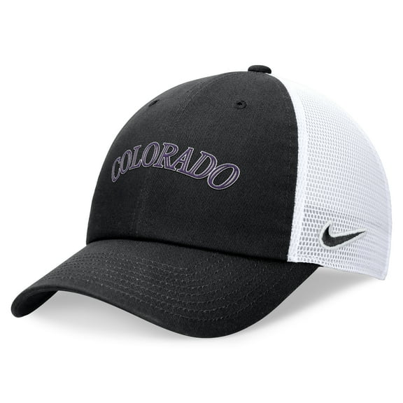 Men's Nike Black Colorado Rockies Wordmark Adjustable Trucker Hat