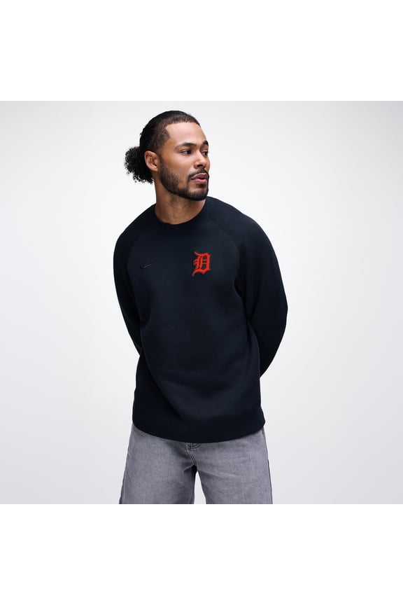 Men's Nike Black Detroit Tigers Tech Fleece Raglan Sweatshirt