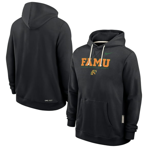 Men's Nike Black Florida A&M Rattlers 2025 Sideline Standard Issue Dri-FIT Hoodie