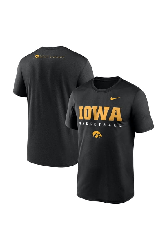 Men's Nike Black Iowa Hawkeyes 2025 Courtside Basketball Legend Dri-FIT T-Shirt
