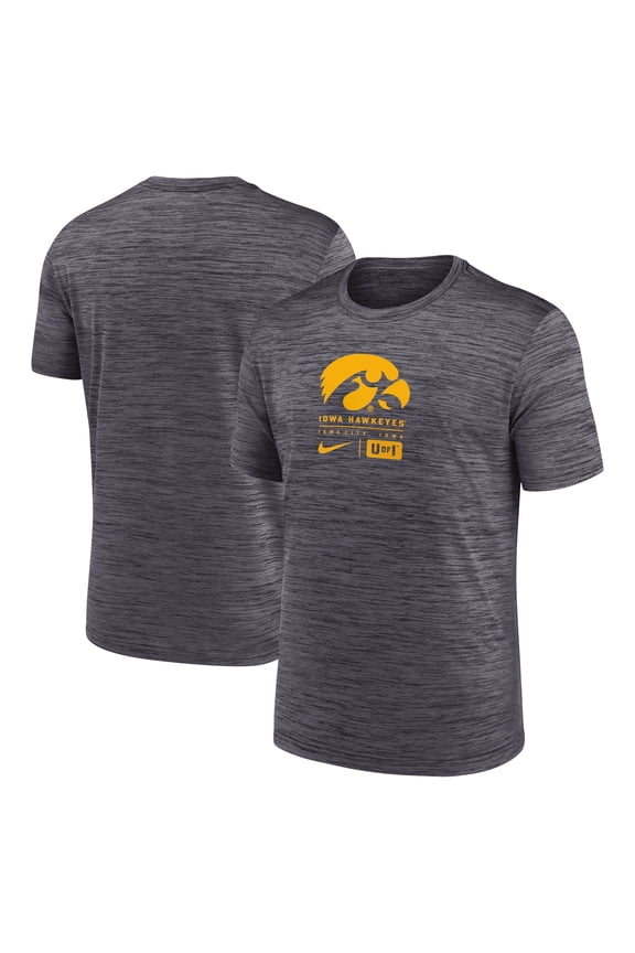 Men's Nike Black Iowa Hawkeyes Campus Center Block Velocity Performance T-Shirt