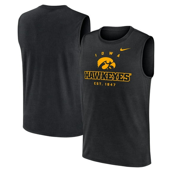 Men's Nike Black Iowa Hawkeyes Primetime Legend Dri-FIT Muscle Tank Top