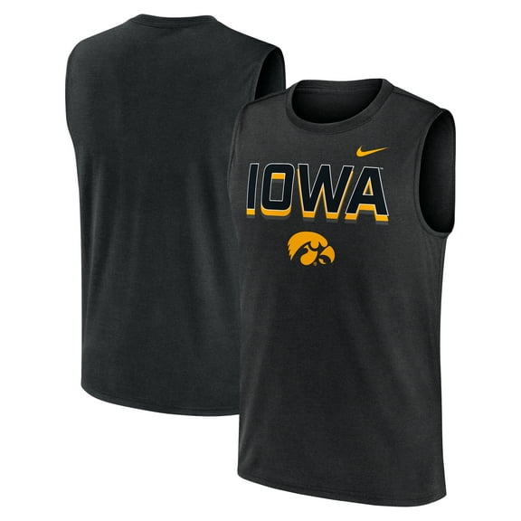 Men's Nike Black Iowa Hawkeyes Primetime Tricode Legend Dri-FIT Tank Top