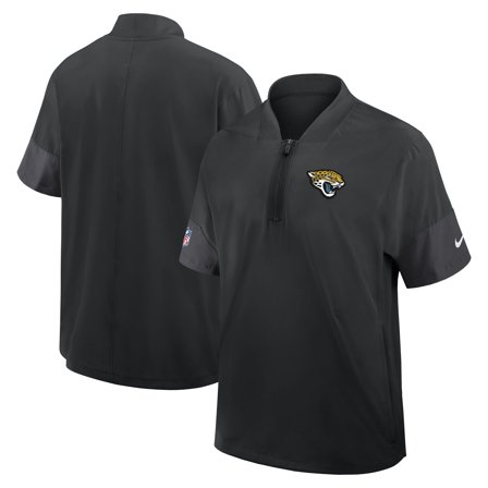 Men's Nike Black Jacksonville Jaguars Sideline Short Sleeve Quarter-Zip Dri-FIT Coach Jacket