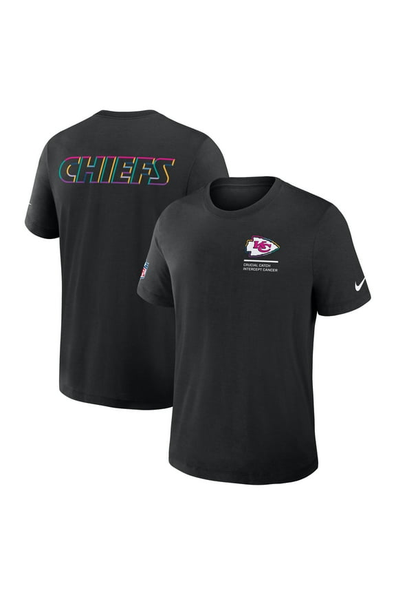 Men's Nike Black Kansas City Chiefs Tall 2025 NFL Crucial Catch Tri-Blend Dri-FIT T-Shirt