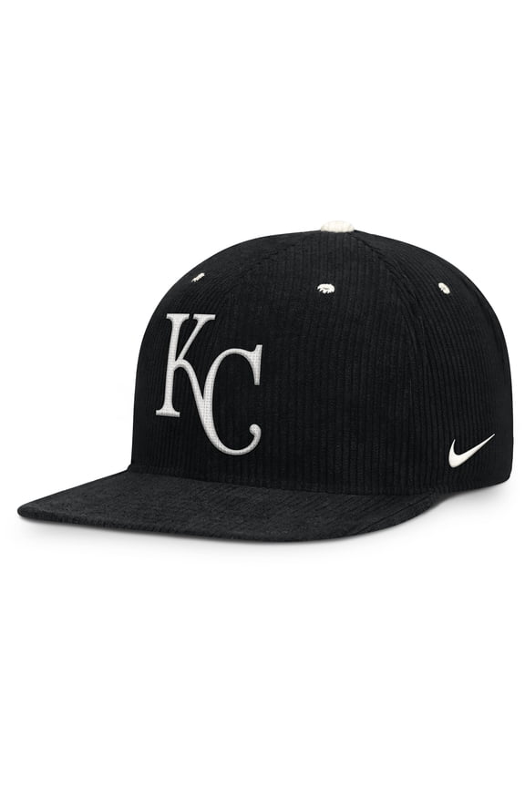 Men's Nike Black Kansas City Royals Pro Corduroy Structured Snapback Hat