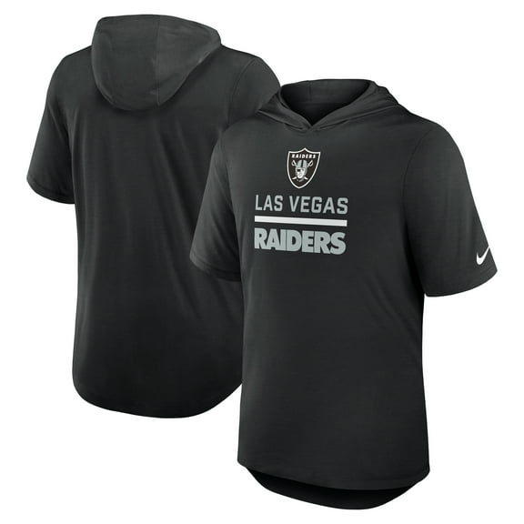Men's Nike Black Las Vegas Raiders Lockup Tri-Blend Hoodie T-Shirt