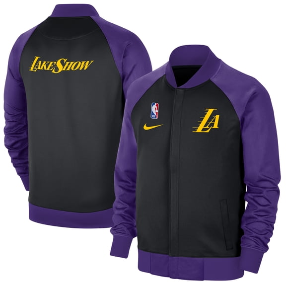 Men's Nike Black Los Angeles Lakers 2024/25 City Edition Authentic Showtime Performance Full-Zip Jacket