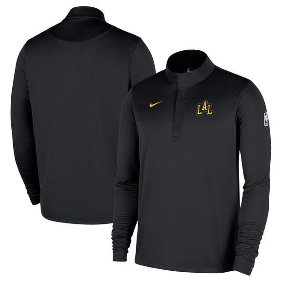 Men's Nike Black Los Angeles Lakers 2025/26 City Edition Remix Authentic Coaches Dri-FIT Half-Zip Pullover