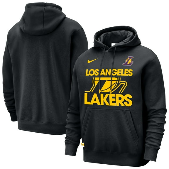 Men's Nike Black Los Angeles Lakers Courtside Club Pullover Hoodie