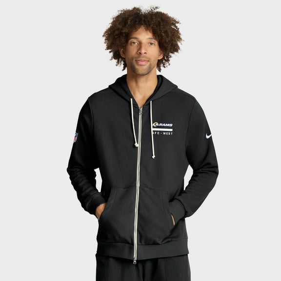 Men's Nike Black Los Angeles Rams Sideline Standard Issue Utility Player Dri-FIT Full-Zip Hoodie
