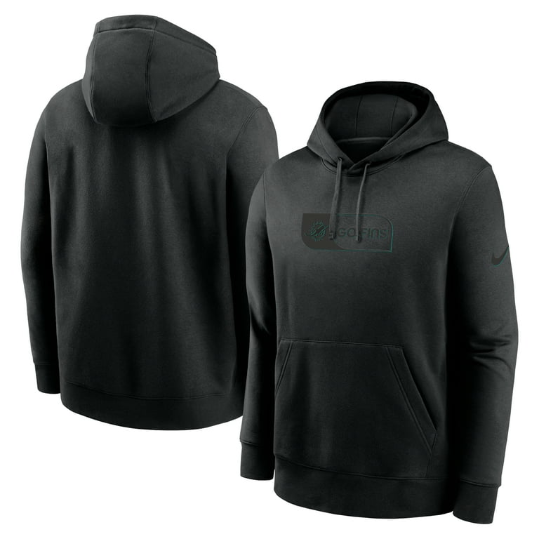 Men's Nike Black Miami Dolphins Edge French Terry Club Pullover Hoodie Men's Nike Black Miami Dolphins Edge French Terry Club Pullover Hoodie