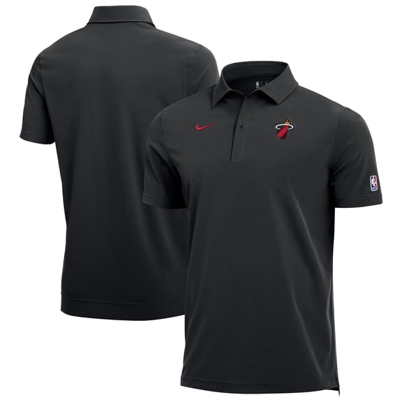 Men's Nike Black Miami Heat 2025/26 Authentic Dri-FIT Coaches Polo