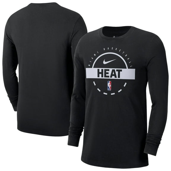 Men's Nike Black Miami Heat Authentic Long Sleeve Practice T-Shirt