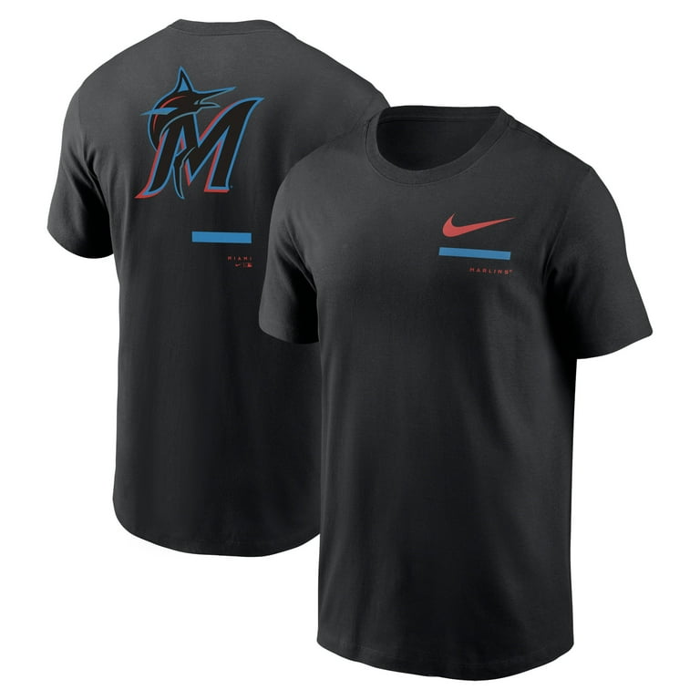 Men s Nike Black Miami Marlins Over the Shoulder T Shirt Walmart