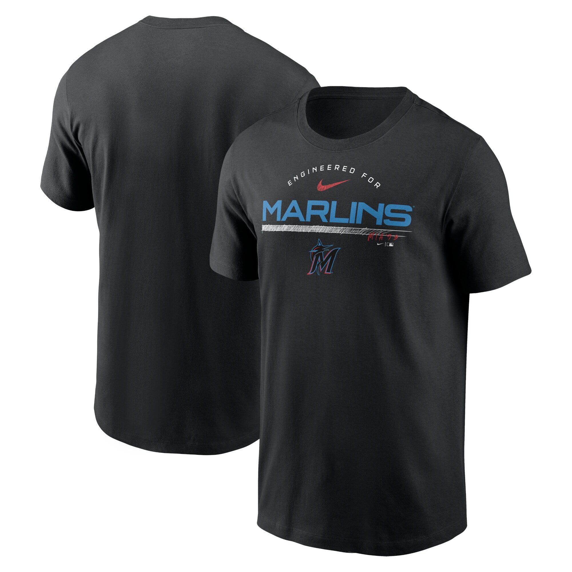 ナイキ メンズ Miami Marlins Nike Authentic Collection Team Performance T-Shirt Tシャツ 半袖 Black Men's Nike Black Miami Marlins Team Engineered Performance T-Shirt