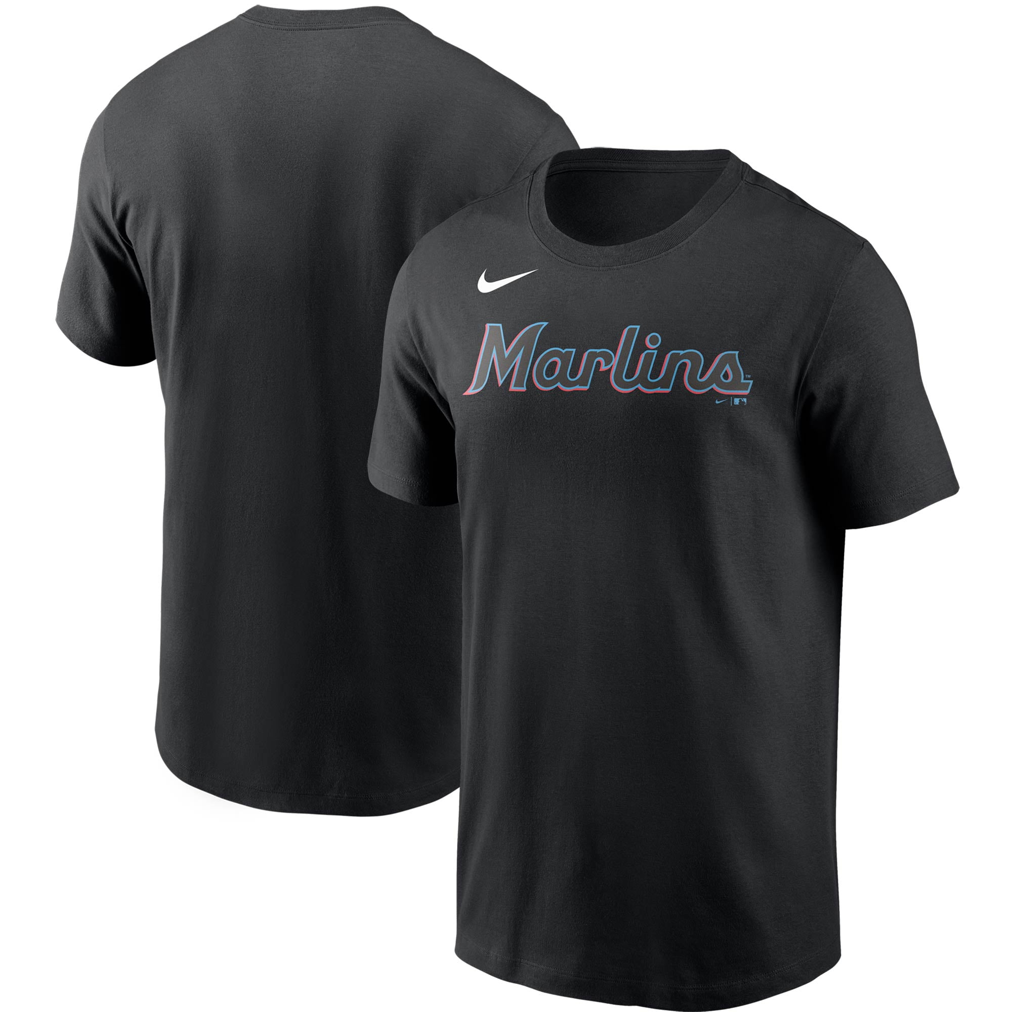 Men's Nike Black Miami Marlins Team Wordmark T-Shirt 