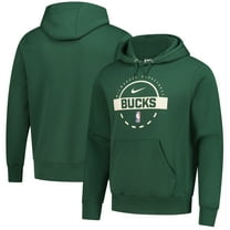 Men's Nike Hunter Green Milwaukee Bucks 2025/26 Authentic Practice Club Pullover Hoodie