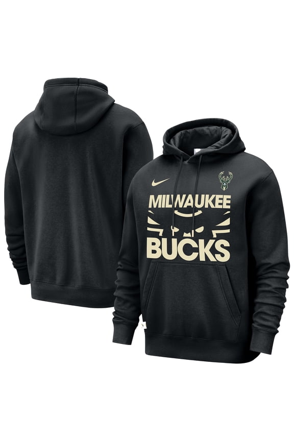 Men's Nike Black Milwaukee Bucks Courtside Club Pullover Hoodie