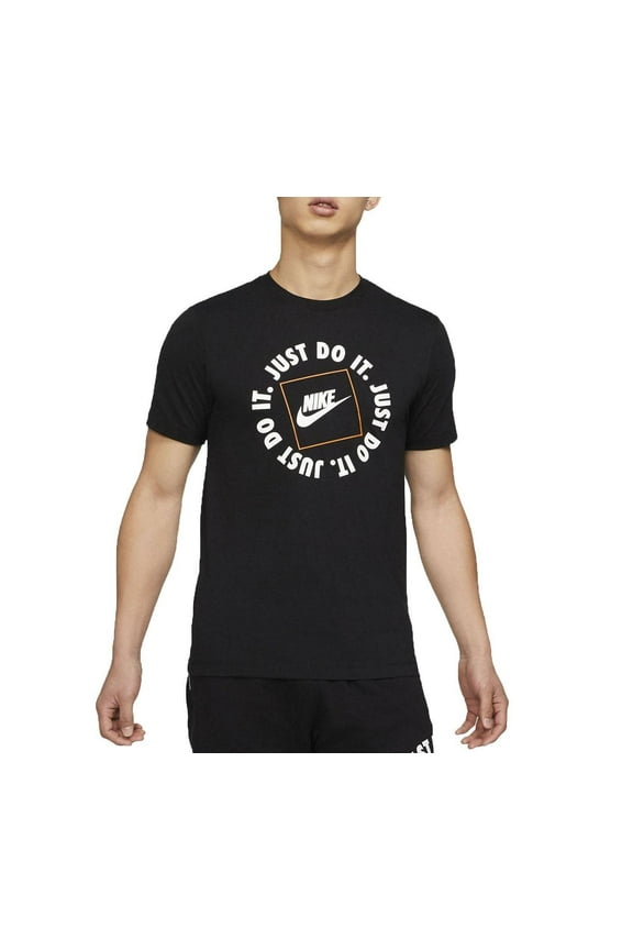 Men's Black T-Shirt Comfort Casual Logo Top Black S New