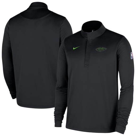 Men's Nike Black New Orleans Pelicans 2025/26 City Edition Remix Authentic Coaches Dri-FIT Half-Zip Top