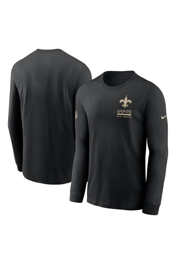 Men's Nike Black New Orleans Saints Sideline Dri-FIT Long Sleeve T-Shirt