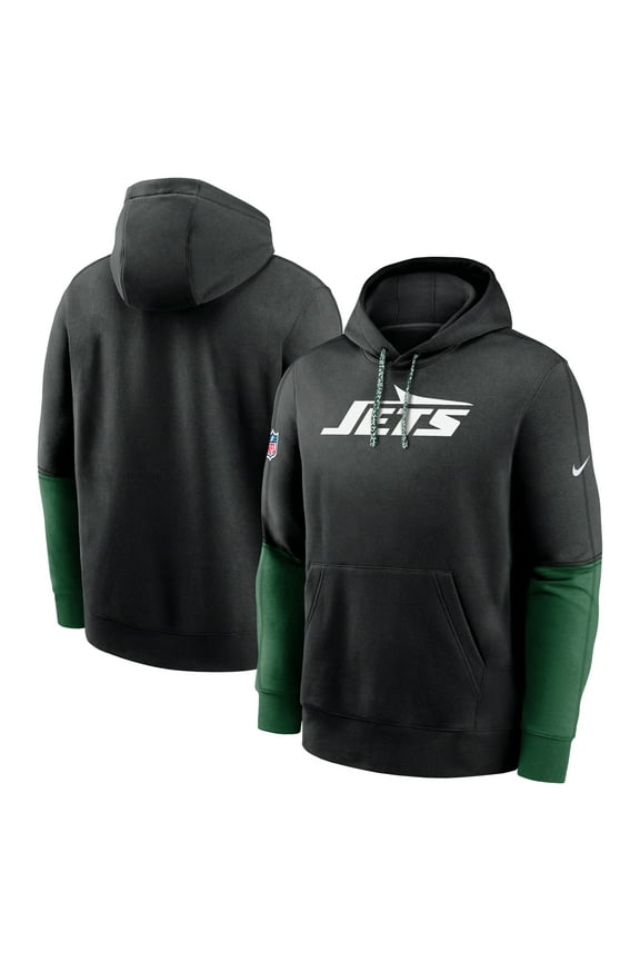 Men's Nike Black New York Jets 2024 Sideline Club Pullover Hoodie